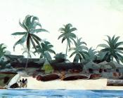 温斯洛荷默 - Negro Cabins and Palms